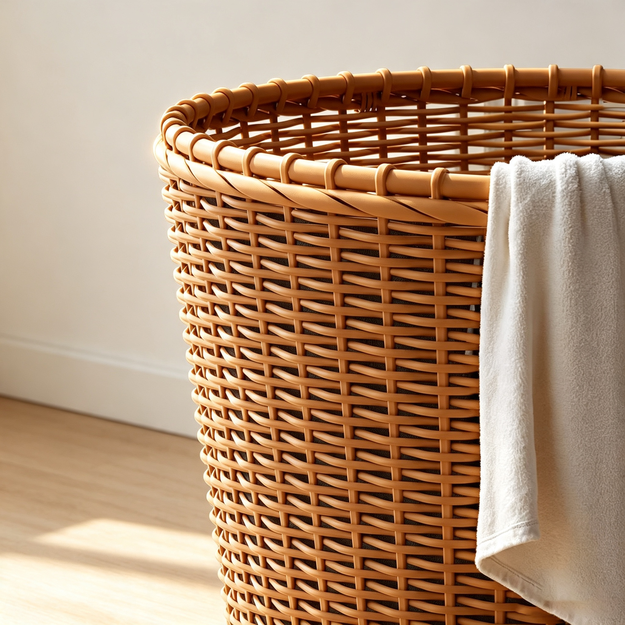 Faux Rattan Laundry Basket