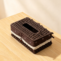 Faux Rattan Tissue Box with Fabric Lining