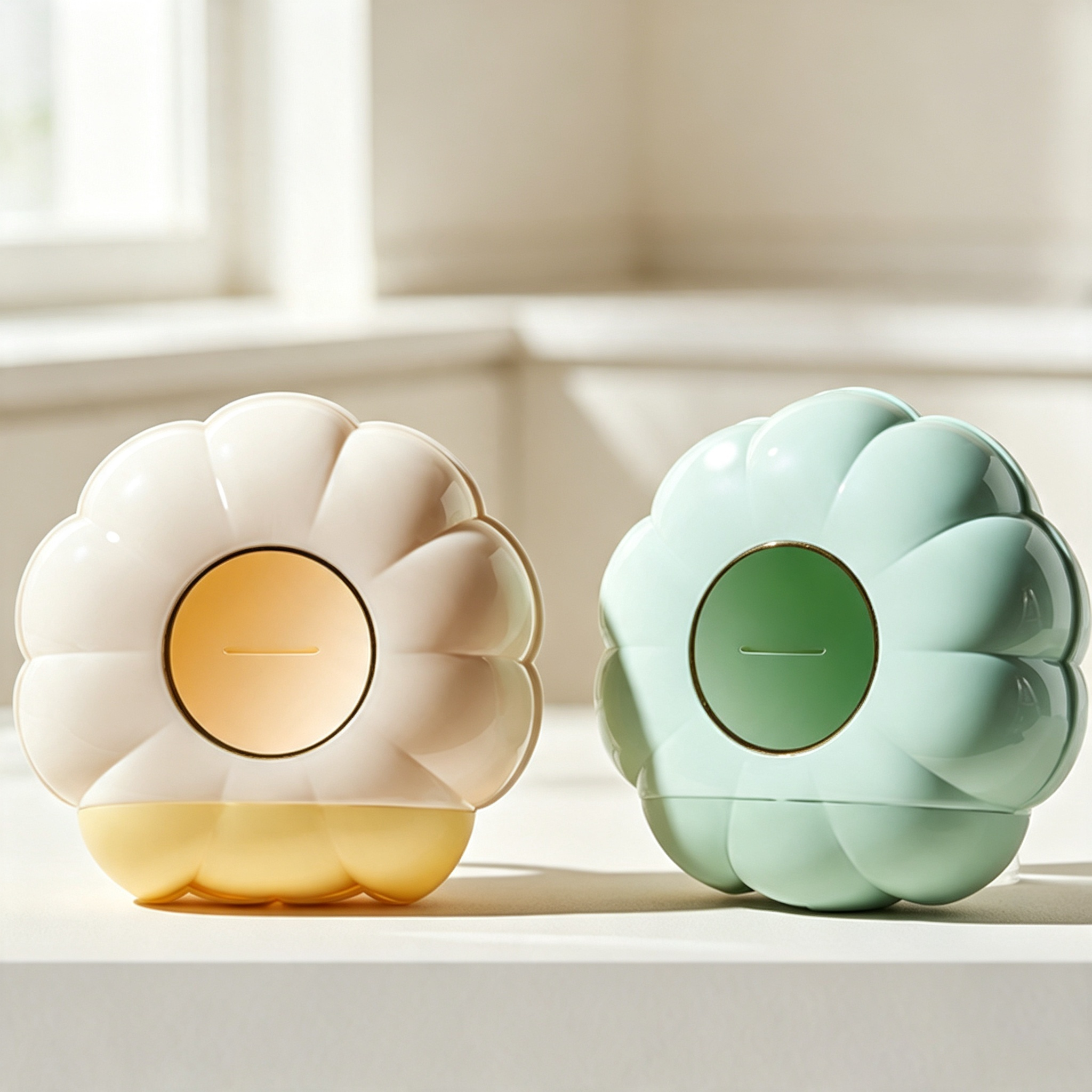 Flower-Shaped Wall-Mounted Plastic Wrap Cover Organizer
